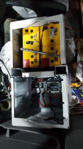 Loads of batteries in the undersea stash - and solar on the roof to charge them.